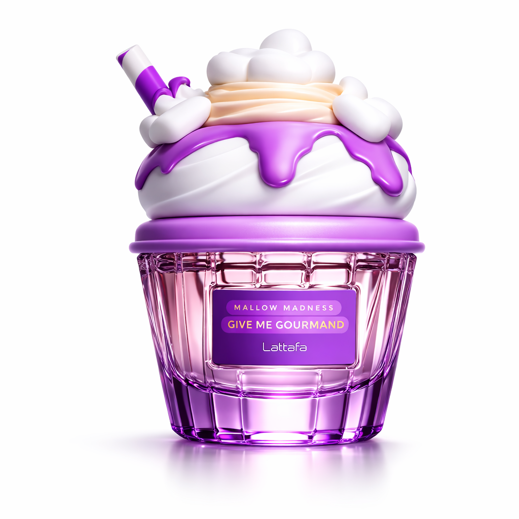 ادکلن بستنی بنفش  ملو مدنس لطافه Lattafa طرح mallow madness give me gourmand هفتادو پنج میل امارات