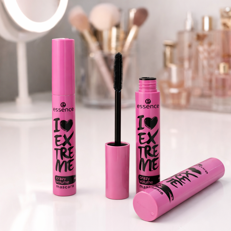 ریمل اسنس صورتی صد در صد اصل و اورجینال essence I love extreme crazy volume mascara