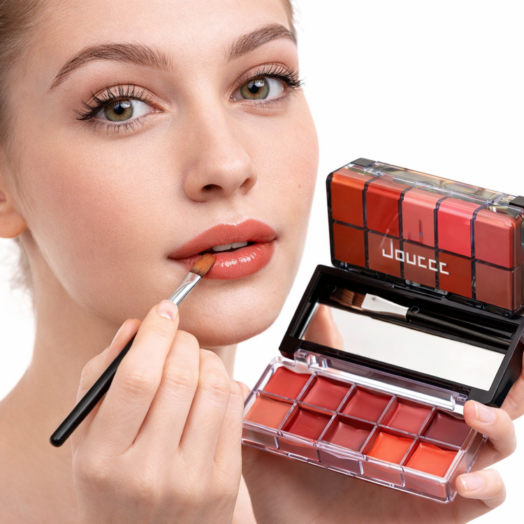 پالت رژ لب ۱۰ رنگ جووسه با آینه و براش مخصوص Lip Palette 10 Colors