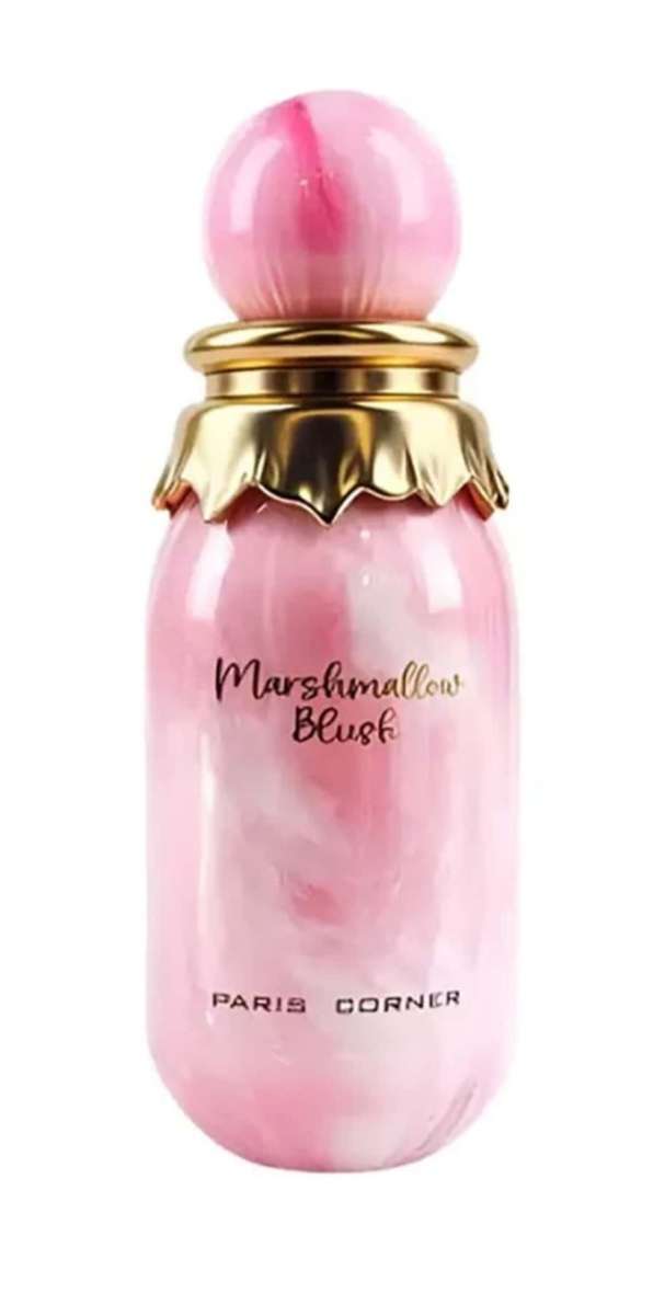 عطر (ادوپرفیوم) ادکلن معروف دخترانه مارشمالو بلاش۱۰۰ میلی لیتر با پکیجینگ جذاب مناسب هدیه برند(اماراتی) پاریس کرنر marshmallow blush