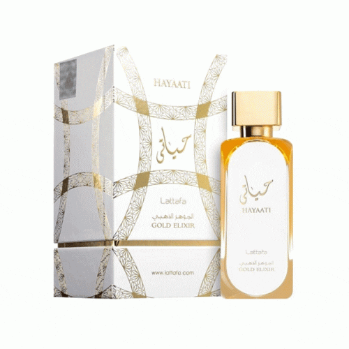 ادوپرفیوم عطر ادکلن حیاتی رنگ سفید لطافه صد میل اصل الجوهر الذهبی Lattafa Hayaati Gold elixir