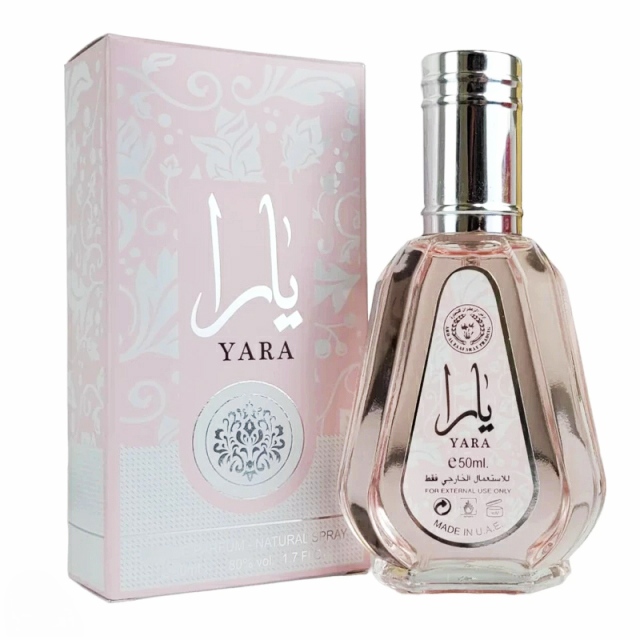 ادوپرفیوم عطر یارا پنجاه میل (ارض الزعفران)yara ادکلن جیبی در چهار رایحه(ورق بزنین)
