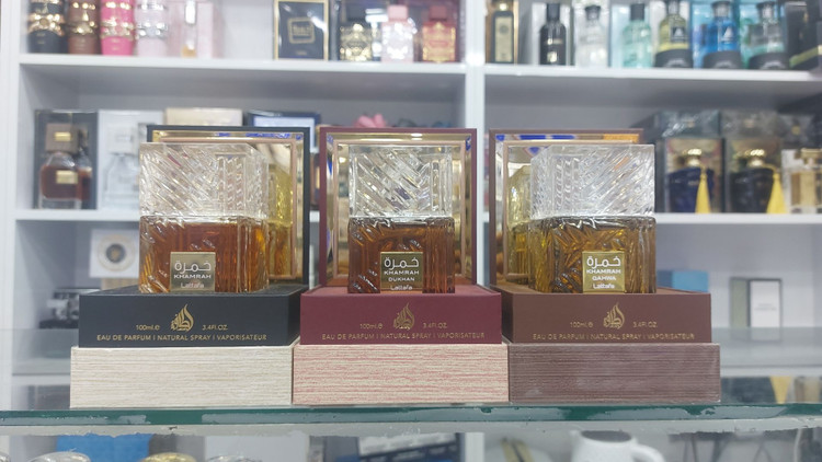 عطر(ادوپرفیوم)ادکلن خمره لطافه در سه رنگ ۱۰۰میلی لیتر (اماراتی)Khamrah Lattafa
