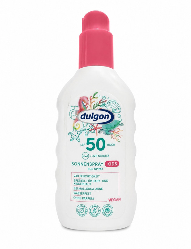 اسپری ضد آفتاب کودکان دولگون (dulgon) مدل Kids حجم ۲۰۰ میل - SPF 50 اصل آلمان فاقد اکتوکریلن