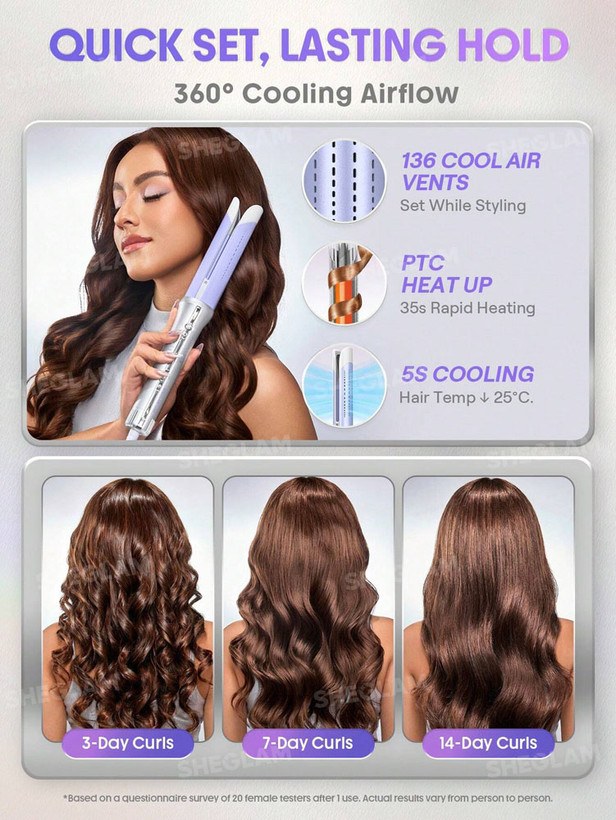 بابلیس اتوماتیک شیگلم One Touch Airflow Styler Pro مدل 25mm اورجینال فرکننده مو با جریان هوای سرد و چرخش خودکار