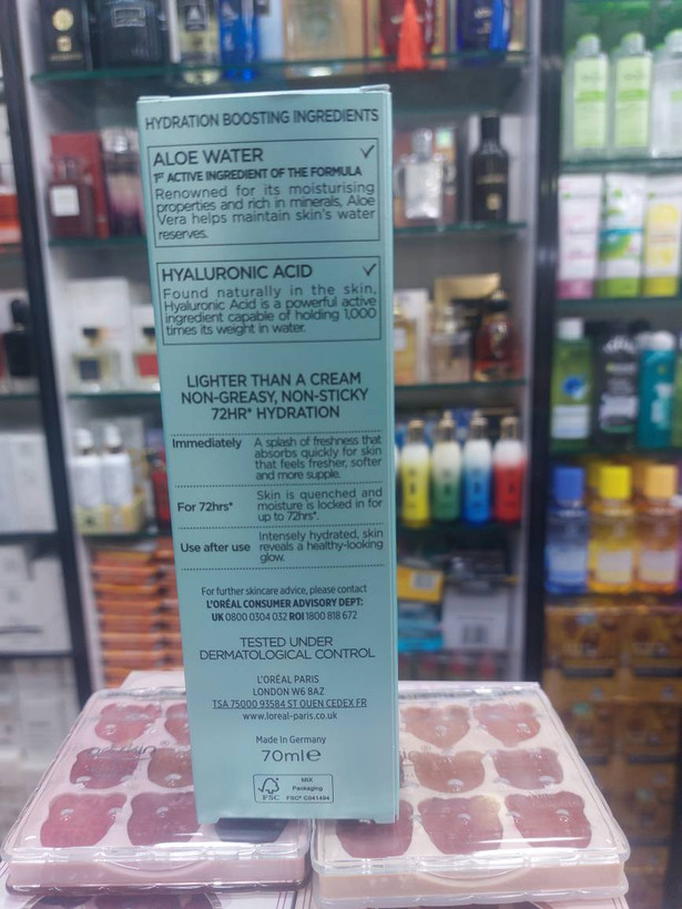 ژل آبرسان لورآل هیدرا جنیوس مدل Aloe Water مناسب پوست خشک و حساس 70 میلیلیترکاملا اورجینال