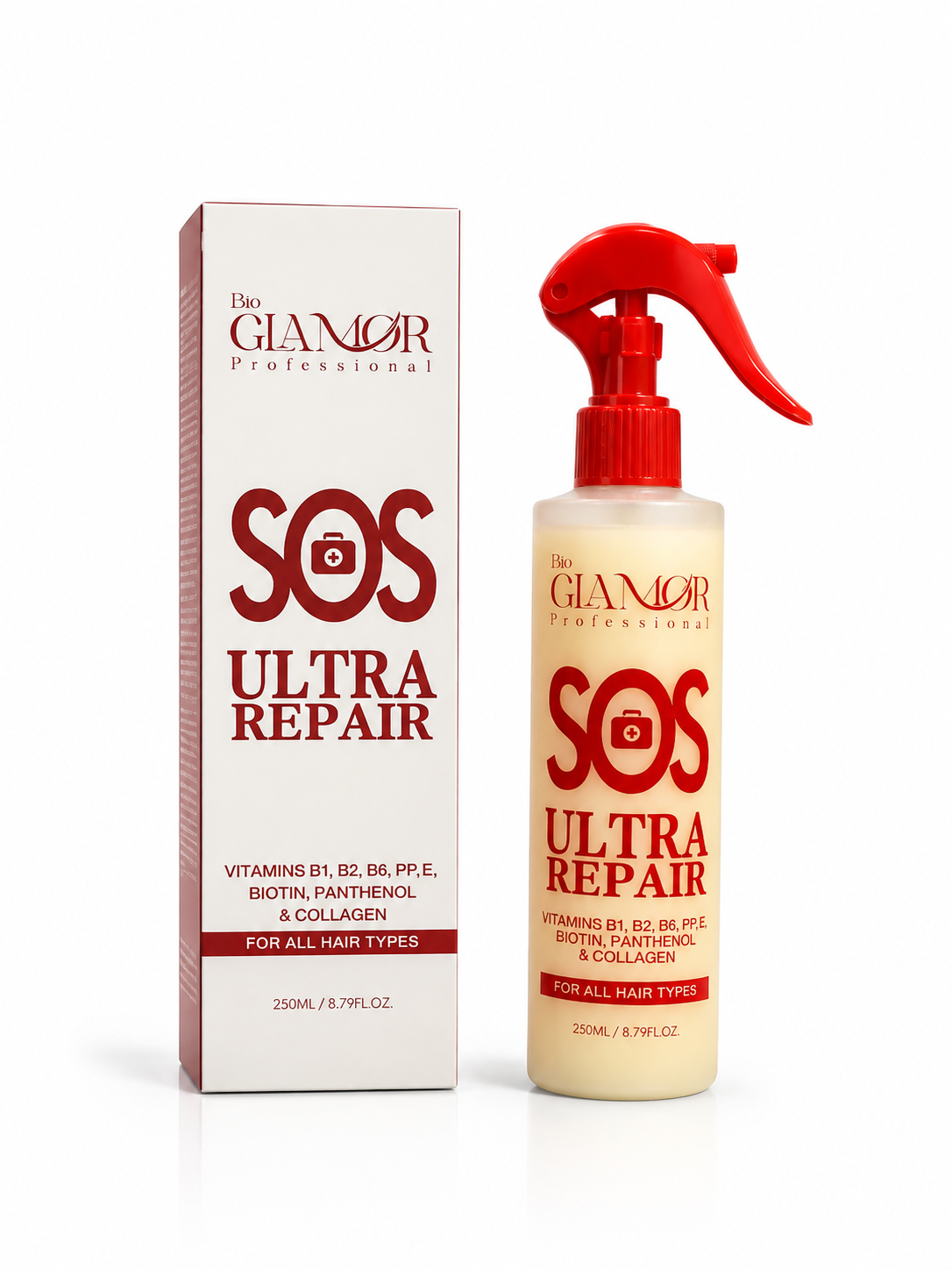 اسپری ترمیمکننده مو Bio Glamor SOS Ultra Repair حجم ۲۵۰ میلیلیتر